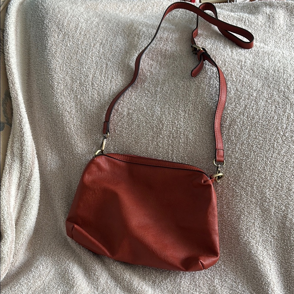 NWOT Joy Susan Rust Red Leather Crossbody Bag